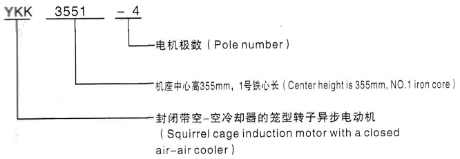 YKK系列(H355-1000)高压ZSN4-315-091三相异步电机西安泰富西玛电机型号说明